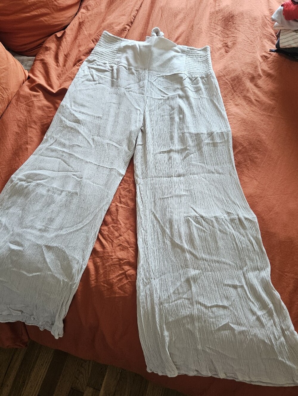 Rewash Light Beige Wide-Leg Women's Pants